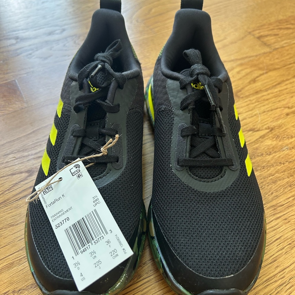 adidas Kids Sneakers Black and Yellow